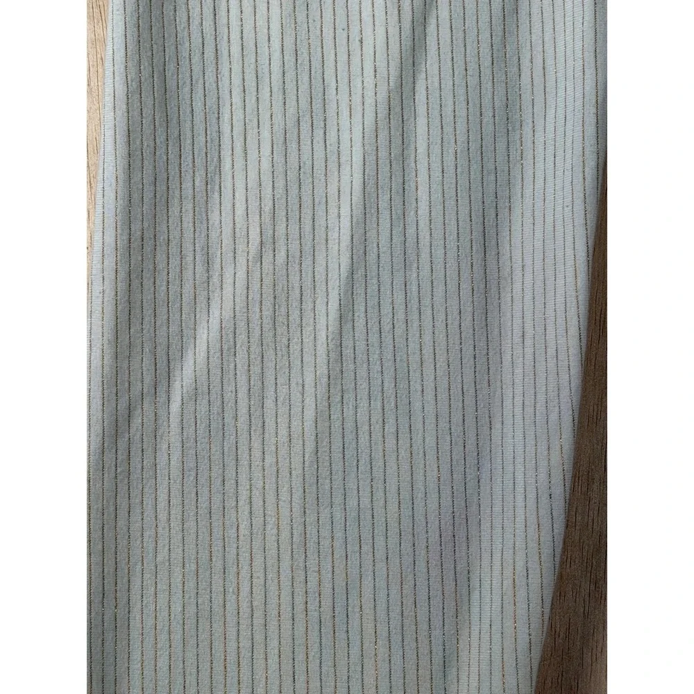 Tea Collection Girls Cream Gold Metallic Shimmer Striped Leggings Size 12